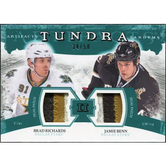 2011/12 Upper Deck Artifacts Tundra Tandems Patches Emerald #TT2RB Brad Richards / Jamie Benn /50
