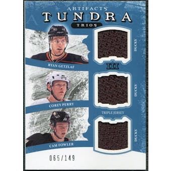 2011/12 Upper Deck Artifacts Tundra Trios Jerseys Blue #TT3ANA Corey Perry Ryan Getzlaf Cam Fowler /149