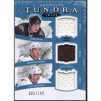 2011/12 Upper Deck Artifacts Tundra Trios Jerseys Blue #TT3DAL Brad Richards Jamie Benn Loui Eriksson /149
