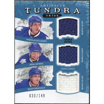 2011/12 Upper Deck Artifacts Tundra Trios Jerseys Blue #TT3LEAFS Nikolai Kulemin Phil Kessel Dion Phaneuf /149