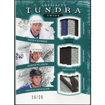 2011/12 UD Artifacts Tundra Trios Patches Emerald #BOLT Steven Stamkos Martin St. Louis Vincent LeCavalier /20