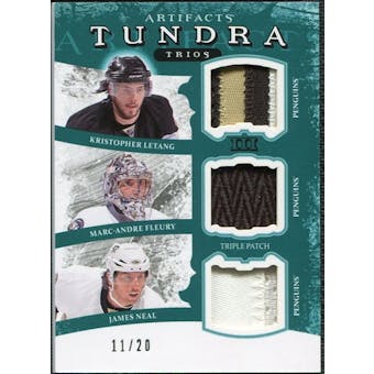 2011/12 UD Artifacts Tundra Trios Patches Emerald #TT3PENS Kristopher Letang  James Neal Marc-Andre Fleury /20