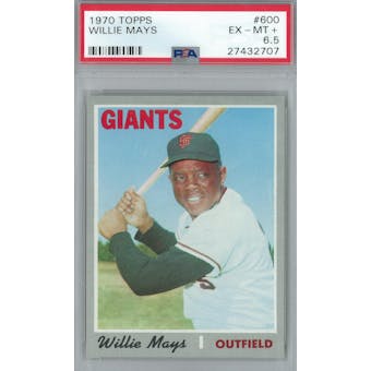 1970 Topps Baseball #600 Willie Mays PSA 6.5 (EX-MT+) *2707 (Reed Buy)