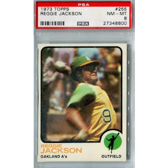 1973 Topps Baseball #255 Reggie Jackson PSA 8 (NM-MT) *8800 (Reed Buy)