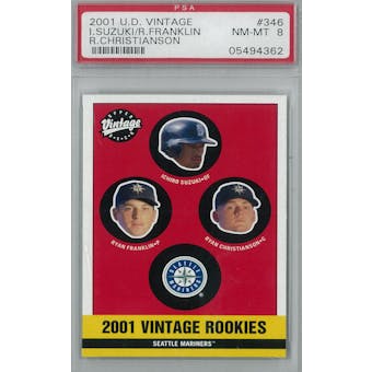 2001 UD Vintage Baseball 346 Ichiro Suzuki RC PSA 8 (NM-MT) *4362 (Reed Buy)