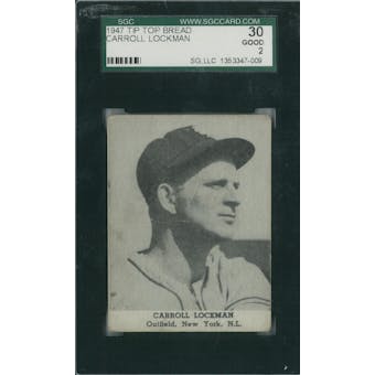1947 Tip Top Bread Baseball Carroll Lockman SGC 30 (Good) *7009 (Reed Buy)