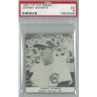 1947 Tip Top Bread Baseball Johnny Schmitz PSA 5 (EX) *6429 (Reed Buy)