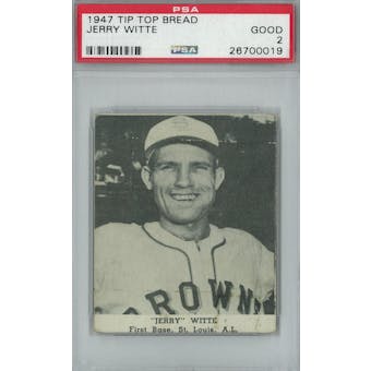 1947 Tip Top Bread Baseball Jerry Witte PSA 2 (Good) *0019 (Reed Buy)