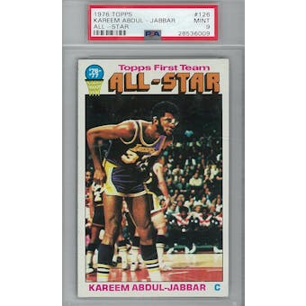 1976/77 Topps Basketball #126 Kareem Abdul-Jabbar AS PSA 9 (Mint) *6009 (Reed Buy)