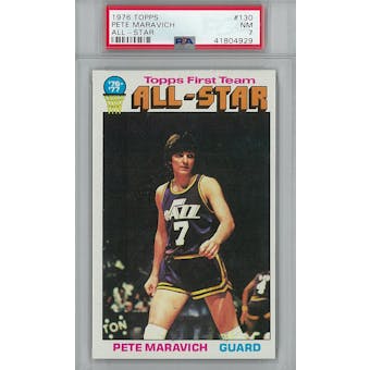 1976/77 Topps Basketball #130 Pete Maravich AS PSA 7 (NM) *4929 (Reed Buy)