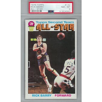1976/77 Topps Basketball  #132 Rick Barry AS PSA 8 (NM-MT) *4943 (Reed Buy)