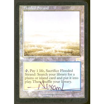 Magic the Gathering Onslaught FOIL Flooded Strand MODERATELY PLAYED plus (MP+) Signed Clouding Scuffing