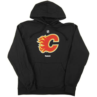 Calgary Flames Reebok Black Dual Blend Fleece Hoodie (Adult X-Large)