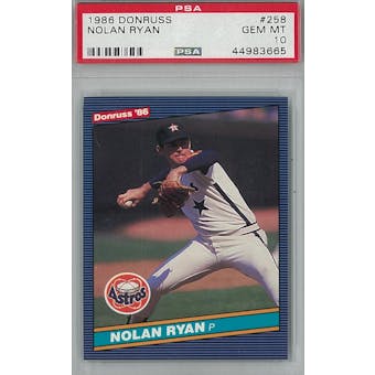 1986 Donruss Baseball #258 Nolan Ryan PSA 10 (GM-MT) *3665 (Reed Buy)