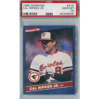 1986 Donruss Baseball #210 Cal Ripken Jr PSA 10 (GM-MT) *6635 (Reed Buy)