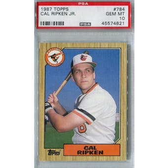 1987 Topps Baseball #784 Cal Ripken Jr. PSA 10 (GM-MT) *4821 (Reed Buy)
