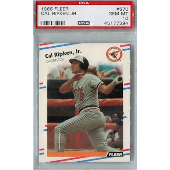 1988 Fleer Baseball #570 Cal Ripken Jr. PSA 10 (GM-MT) *7394 (Reed Buy)