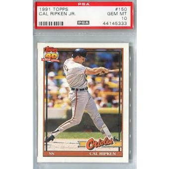 1991 Topps Baseball #150 Cal Ripken Jr. PSA 10 (GM-MT) *5333 (Reed Buy)