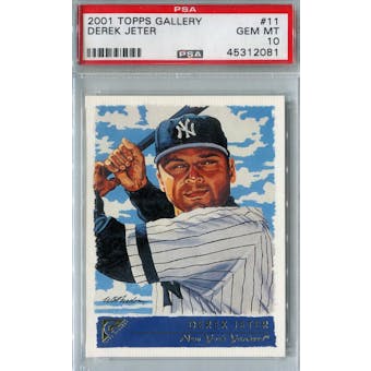 2001 Topps Gallery Baseball #11 Derek Jeter PSA 10 (GM-MT) *2081 (Reed Buy)
