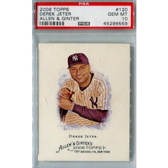 2008 Topps Allen & Ginter Baseball #120 Derek Jeter PSA 10 (GM-MT) *6559 (Reed Buy)