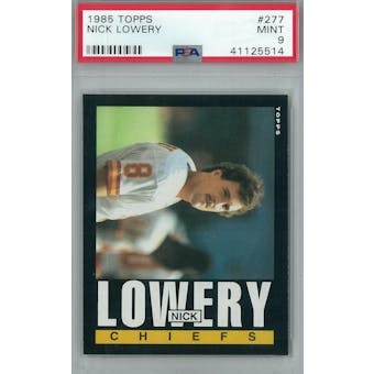 1985 Topps Football #277 Nick Lowery PSA 9 (Mint) *5514 (Reed Buy)