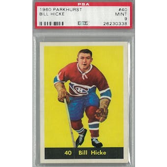 1960 Parkhurst Hockey #40 Bill Hicke PSA 9 (Mint) *0338 (Reed Buy)