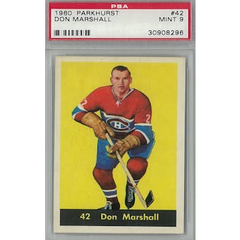 1960 Parkhurst Hockey #42 Don Marshall PSA 9 (Mint) *8296 (Reed Buy)