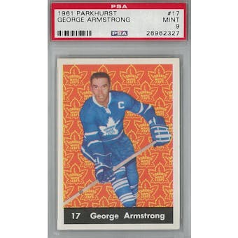 1961 Parkhurst Hockey #17 George Armstrong PSA 9 (Mint) *2327 (Reed Buy)