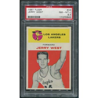 1961/62 Fleer Basketball #43 Jerry West Rookie PSA 8.5 (NM-MT+)