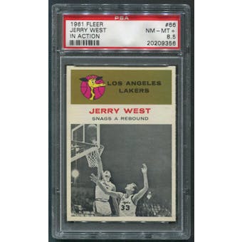 1961/62 Fleer Basketball #66 Jerry West In Action Rookie PSA 8.5 (NM-MT+)