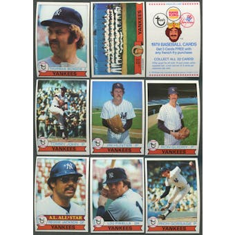 1979 Topps Baseball Burger King Yankees Team Set