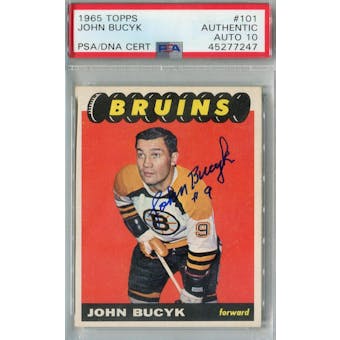 1965/66 Topps Hockey #101 Johhny Bucyk PSA AUTH Auto 10 *7247 (Reed Buy)