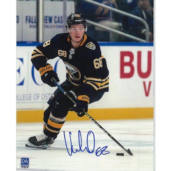 Victor Olofsson Autographed Buffalo Sabres Blue 68 Jersey 8x10 Hockey Photo