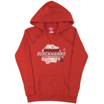 Chicago Blackhawks Majestic Red Attacking Line Fleece Hoodie (Womens Large)