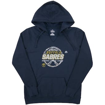 Buffalo Sabres Majestic Navy Attacking Line Womans Fleece Hoodie (Womens Small)