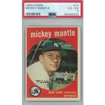 1959 Topps Baseball #10 Mickey Mantle PSA 4 (VG-EX) *6933 (Reed Buy)