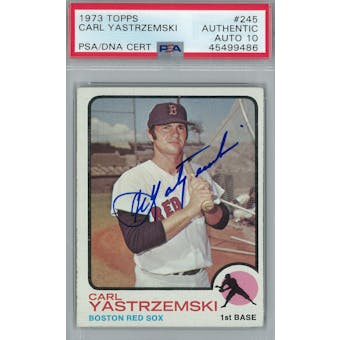 1973 Topps Baseball #245 Carl Yastrzemski PSA AUTH Auto 10 *9486 (Reed Buy)
