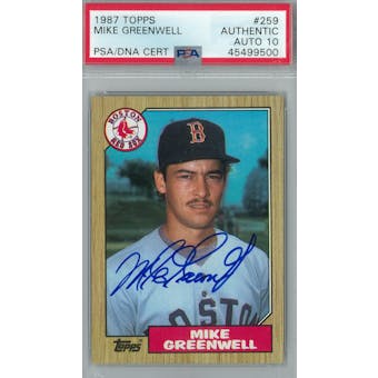 1987 Topps Baseball #259 Mike Greenwell RC PSA AUTH Auto 10 *9500 (Reed Buy)