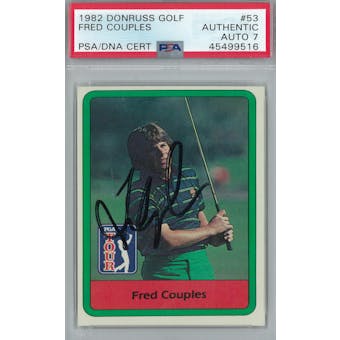1982 Donruss Golf #53 Fred Couples PSA AUTH Auto 7 *9516 (Reed Buy)