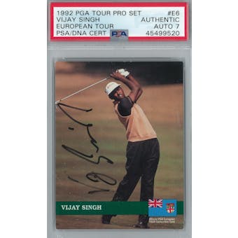 1992 Pro Set Golf #E6 Vijay Singh PSA AUTH Auto 7 *9520 (Reed Buy)