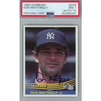 1984 Donruss Baseball #248 Don Mattingly RC PSA 7 (NM) Auto 10 *8097 (Reed Buy)