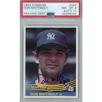 1984 Donruss Baseball #248 Don Mattingly RC PSA 8 (NM-MT) Auto 10 *8087 (Reed Buy)