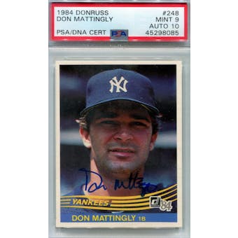 1984 Donruss Baseball #248 Don Mattingly RC PSA 9 (Mint) Auto 10 *8085 (Reed Buy)