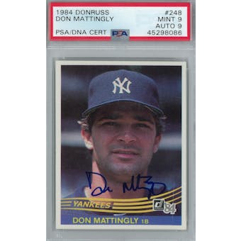 1984 Donruss Baseball #248 Don Mattingly RC PSA 9 (Mint) Auto 9 *8086 (Reed Buy)