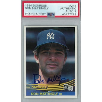 1984 Donruss Baseball #248 Don Mattingly RC PSA AUTH Auto 9 *7221 (Reed Buy)