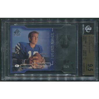 1998 SP Authentic #14 Peyton Manning Rookie Die Cuts #186/500 BGS 9.5 (GEM MINT)