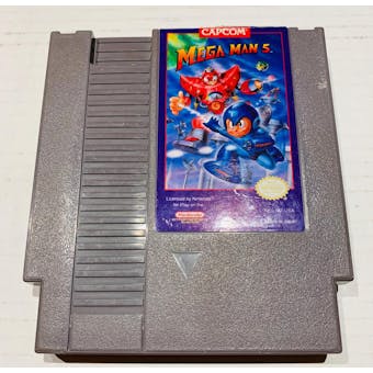 Nintendo (NES) Mega Man 5 Cartridge (End Label Damage)