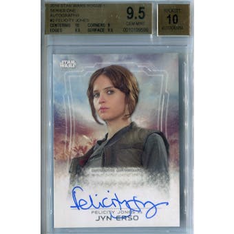 Felicity Jones 2016 Star Wars Rogue One #2 Jyn Erso Autograph BGS 9.5 (Gem Mint) Auto 10 *9599 (Reed Buy)