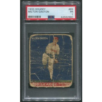 1933 Goudey Baseball #65 Milton Gaston Rookie PSA 1 (PR)