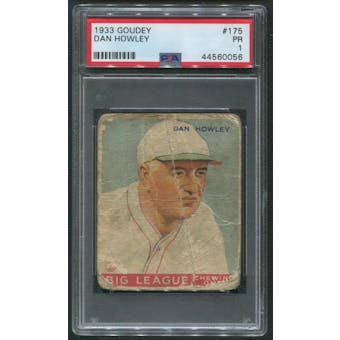 1933 Goudey Baseball #175 Dan Howley Rookie PSA 1 (PR)